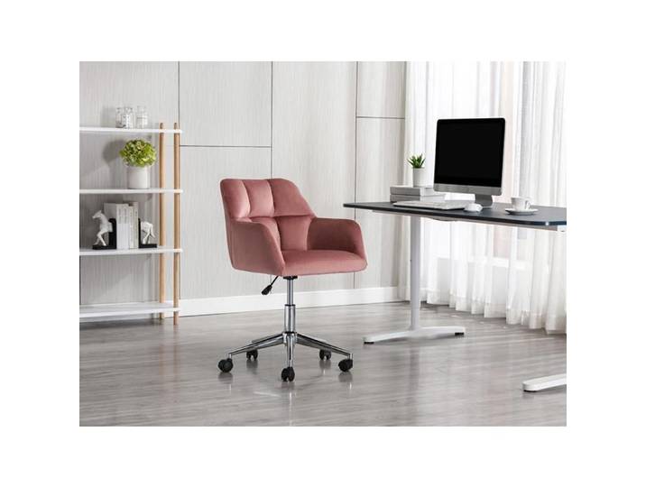 Chaise de bureau - Velours - Rose - Hauteur réglable - PEGA