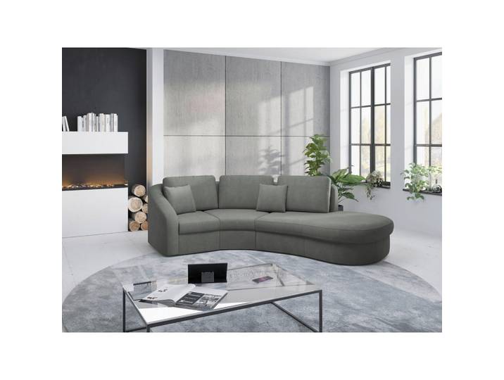 Ecksofa, Schlamm, 266x230 cm, Textil, 4-Sitzer, Organische Form, sit&more