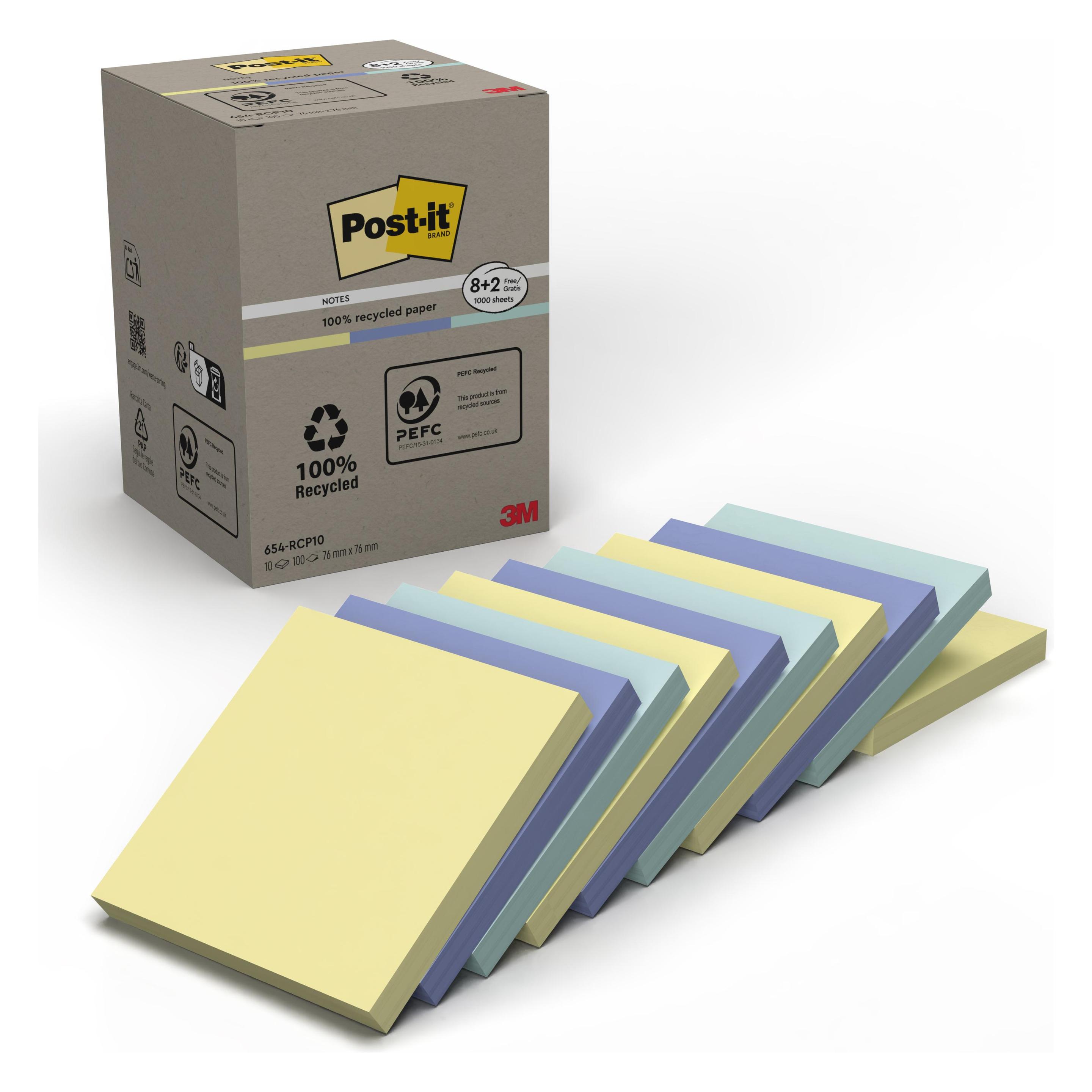 Post-it Notizzettel (76 x 76 mm) (654-RCP10)