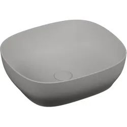 VitrA Outline Aufsatzschale rechteckig, 46 x 41 cm, Steingrau Matt mit VitrA Clean Oberflächenveredelung
