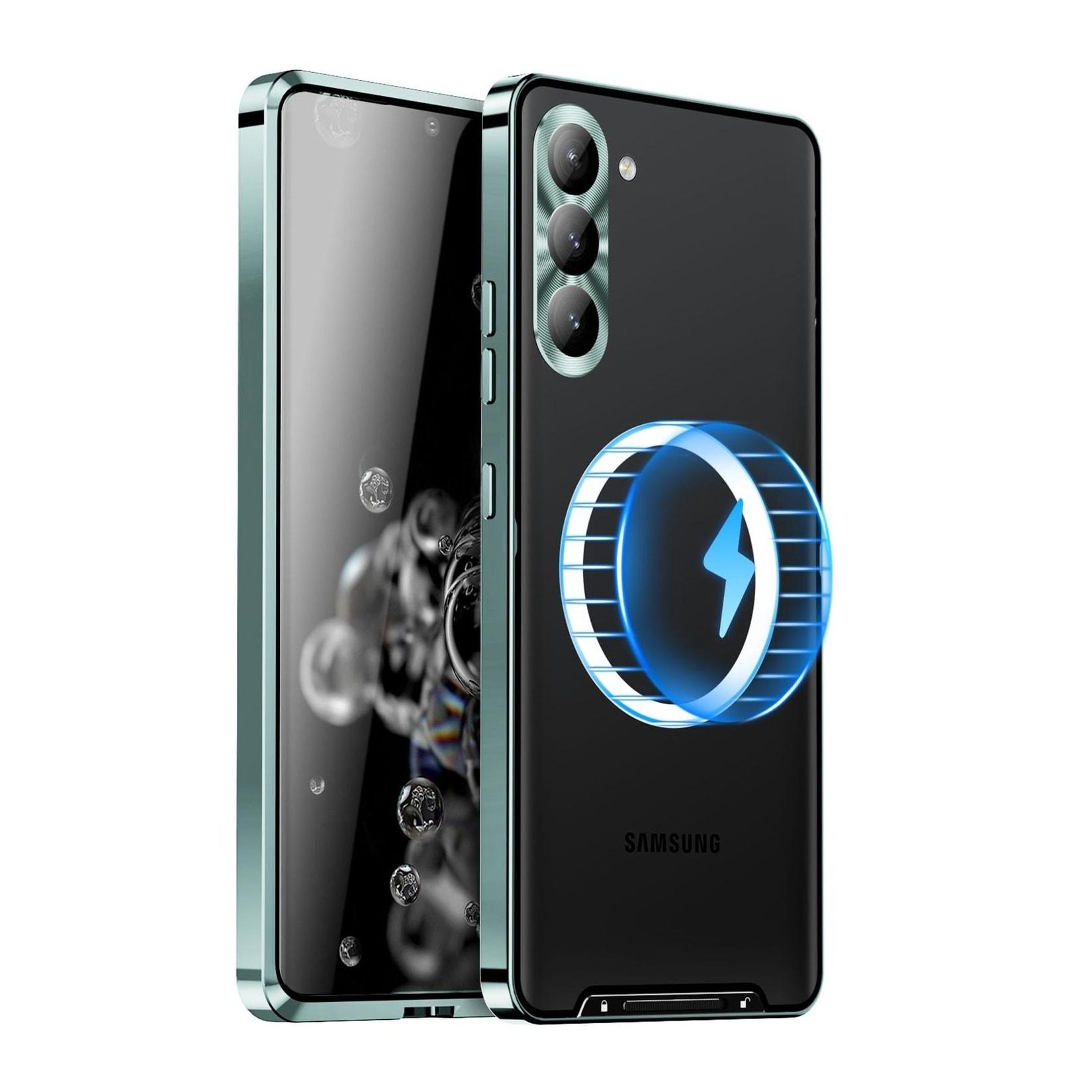 Für Samsung Galaxy S25 Plus 5G Magnetische Magsafe Frosted Metall Design Schutz Hülle Cover Grün