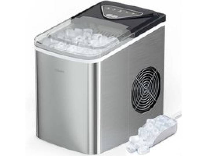 Silonn Ice Cube Maker 9 Ice Cubes In 6Min Ready 12kg In 24 Hours Small Self-Cleaning Ice Maker With Ice Scoop And Basket 2 Sizes
