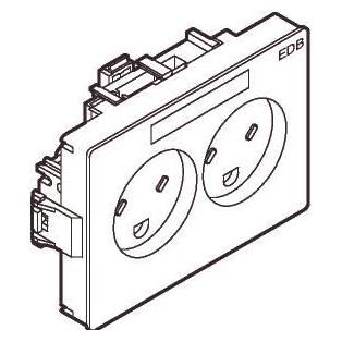 LK Clic'line-SteckdoseEDB mit Erdung, doppelt horizontalweiss (501F6122)
