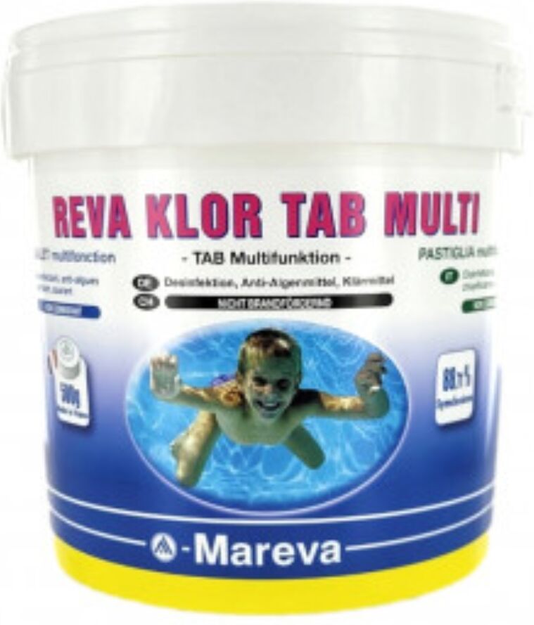 Traitement Mareva désinfection REVA KLOR MULTI galets 500g multifonctions 10kg