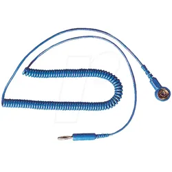 ESD SK 10 BL - ESD Ableitkabel, integrierter Schutzwiderstand, Spiralkabel
