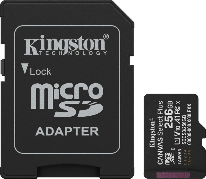 Kingston MicroSDXC 256 GB Canvas Select Plus Gen 3 + SD-Adapter