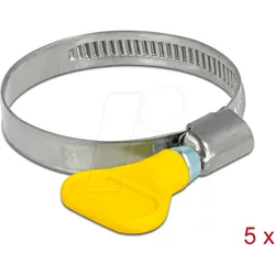 DELOCK 19517 - Schlauchschellen mit Flügelmutter, 32 - 50 mm, 5 Stück, Edelstah