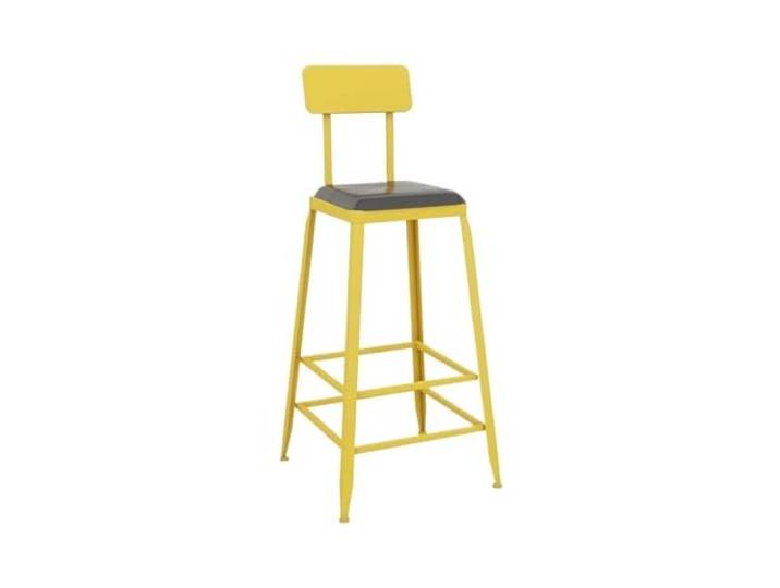 FZL02068LM Küche Quadratischer Bartisch und Stühle aus Eisen for die Balkonbar, groß(Yellow)