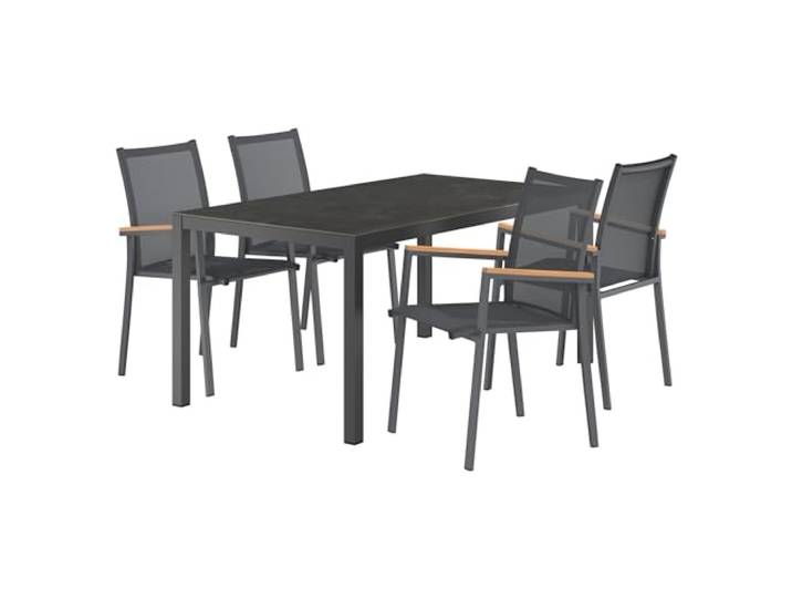OUTLIV. Kobe Gartenmöbel-Set, 5-teilig, 56,5x66x90cm, Anthrazit/Dark Grey