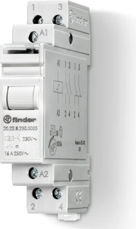 Finder stroomstootschakelaar voor montage op din-rail