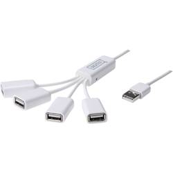 Digitus DA-70216 USB-Hub 4 Port USB-A USB 2.0 480 MBit/s Weiß DA-70216