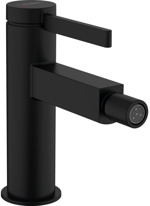 Hansgrohe Finoris Bidetarmatur 76200670 mit Push-Open Ablaufgarnitur, mattschwarz