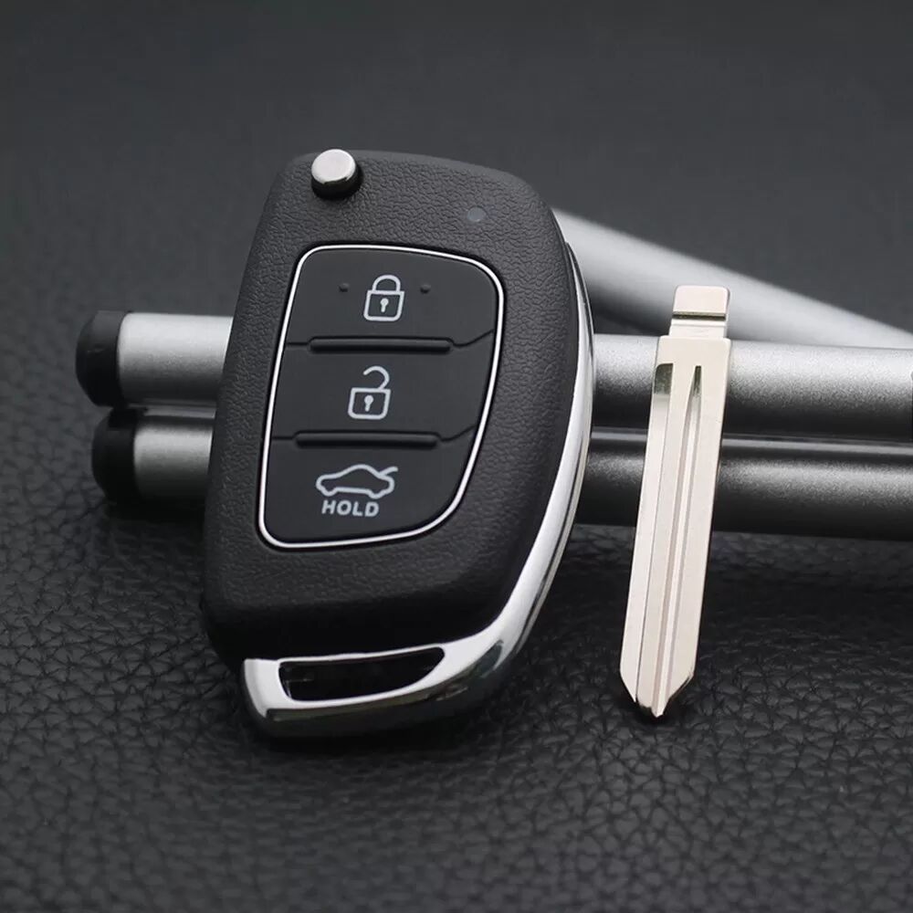 INF Coque de clé de voiture 3 boutons avec rainure droite pour coffre, compatible avec Hyundai et Kia