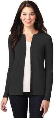 Port Authority LM1008 Women's Concept Stretch Button-Front Cardigan Jacket in Black size XL   Cotton/Spandex Blend