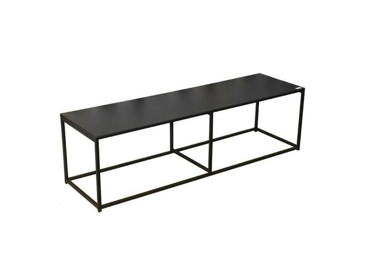 Urban Living - Meuble TV design en métal Madison - L. 140 x H. 40 cm - Noir