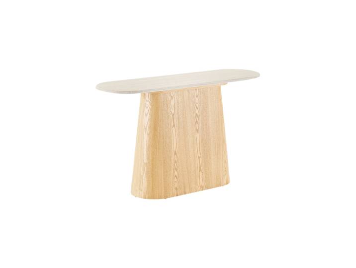 Design Konsolentisch „Larvik“ mit Granitsteinabdeckung Esche Nordic Living
