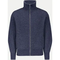 Kaschmir-Jacke gerippt Blau 56