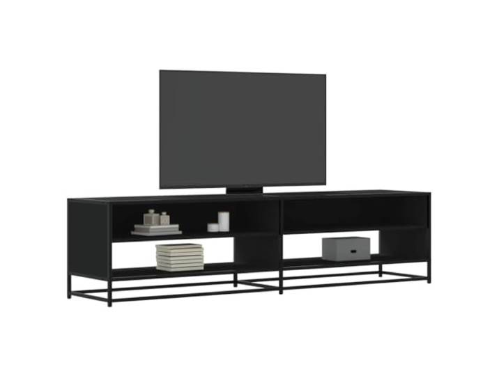HEFZGDB TV-Schrank Schwarz 180,5x40x46 cm Holzwerkstoff mit Metallgestell und robuster Oberplatte, praktischer Stauraum für Wohnzimmer und Schlafzimmer, langlebiges Möbelstück