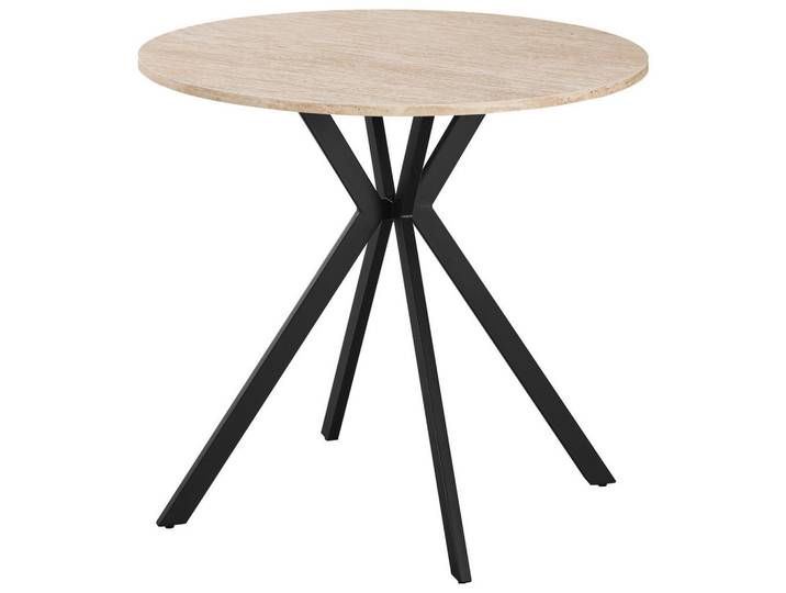 Milino Esstisch, Schwarz, Beige, Metall, rund, eckig, 80x76x80 cm, Esszimmer, Tische, Esstische, Esstische rund