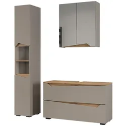 Vicco, Badmöbelset, Badmöbel-Set Marelle, Greige/Artisan-Eiche, 3 Teile