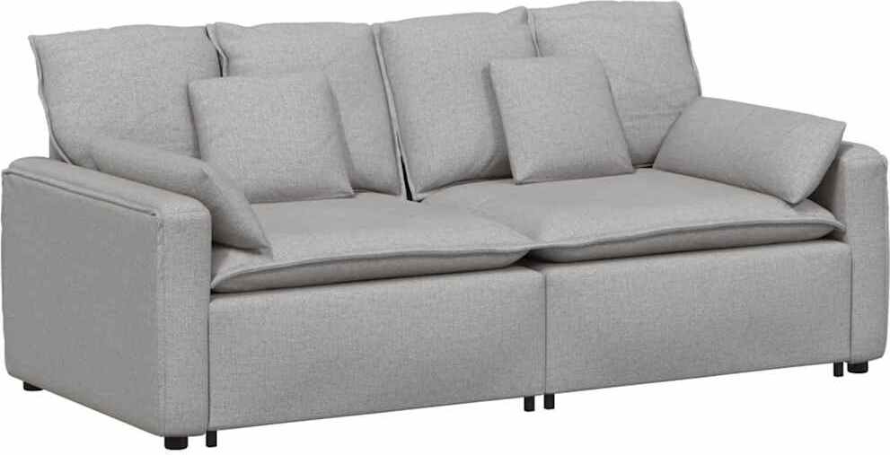 Modulares Sofa mit Kissen Wolkengrau