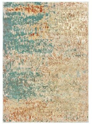 Carson Carrington Style Haven Jelsa Distressed Abstract Teal/ Orange Area Rug
