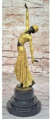 Bronzhaus Bronze Sculpture D.H.Chiparus Art Deco Egyptian Dancer Statue Figurine Artwork