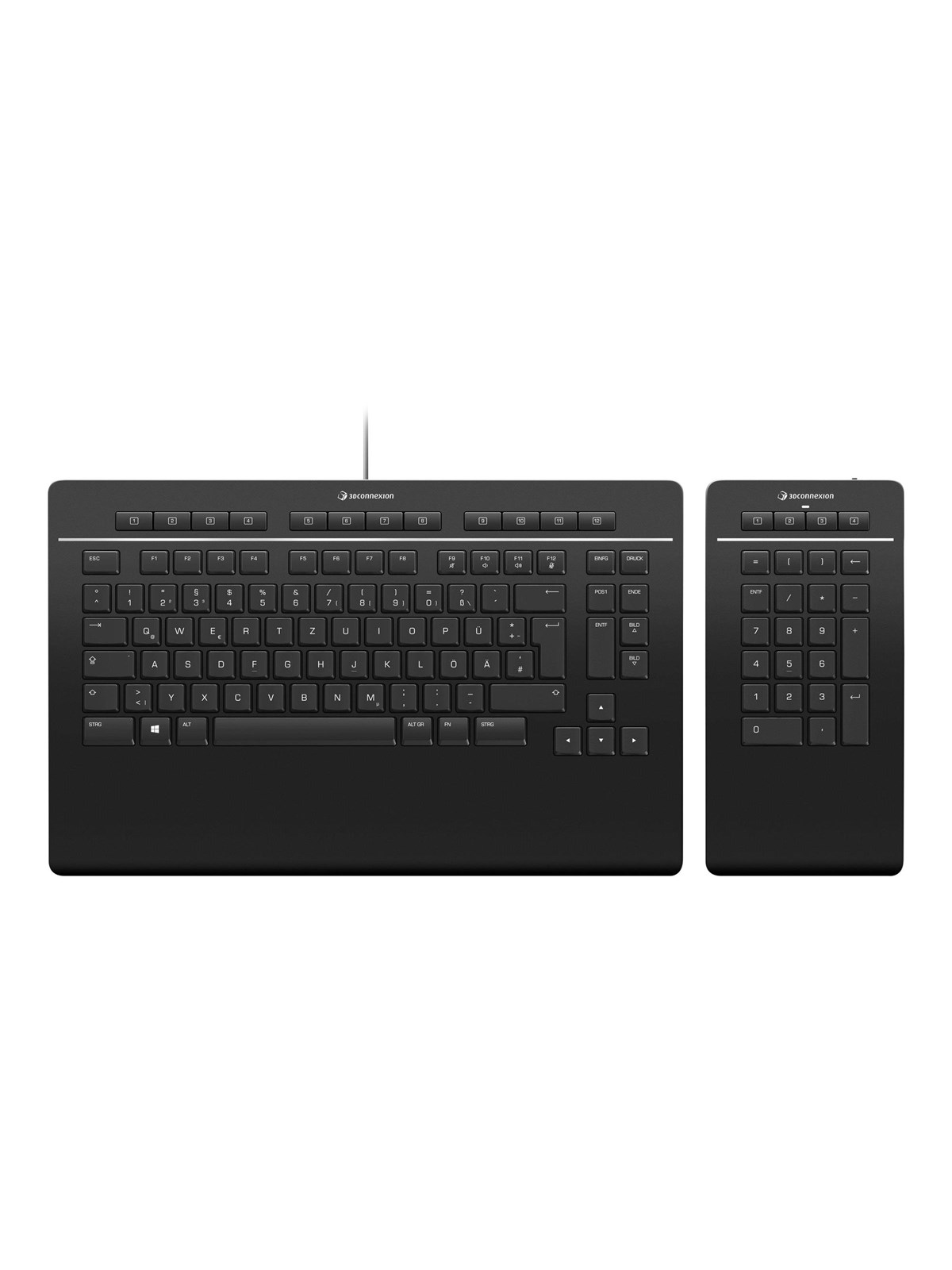 3Dconnexion Keyboard Pro with Numpad - Tastatur und Ziffernsatz - Deutsch - Schwarz