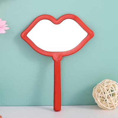 Quick Pick Pro Custom Portable Square Lip Handheld Mirror Pink White Red, Cute Small Makeup Mirror For Daily Cosmetic Use, Travel rd