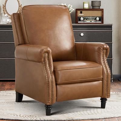 EBELLO Manual Pushback Recliner Chair with Thick Padded Armrests Ideal for Living Room Bedroom and Study