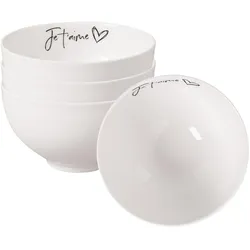 Villeroy & Boch Multipack Statement Bol Je t/"aime - 4 Stück, Schüssel + Schale, Weiss