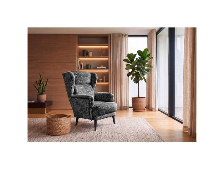 Mid.you Sessel Leon, Schwarz, Weiß, Leopard, 74x106x94 cm, Wohnzimmer, Sessel, Sonstige Sessel
