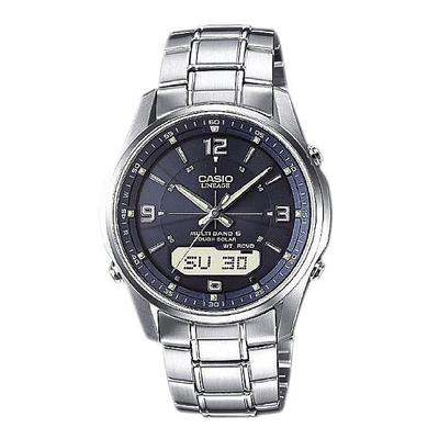 Funkchronograph CASIO FUNK "LCW-M100DSE-2AER", silber (silberfarben), Armbanduhren, Herren, Solaruhr, Armbanduhr, Herrenuhr, Edelstahlarmband, Saphirglas