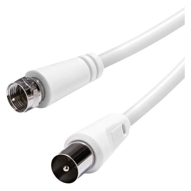 Vivanco Empfängeranschlusskabel F Stecker Koax Stecker 75dB, 1,5m (75 dB, Antennenkabel) (VVSAT15COAXMMW)