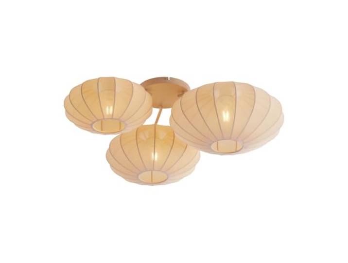 Qazqa japandi plafonnier lumière plafond beige rond 81.5cm Bida