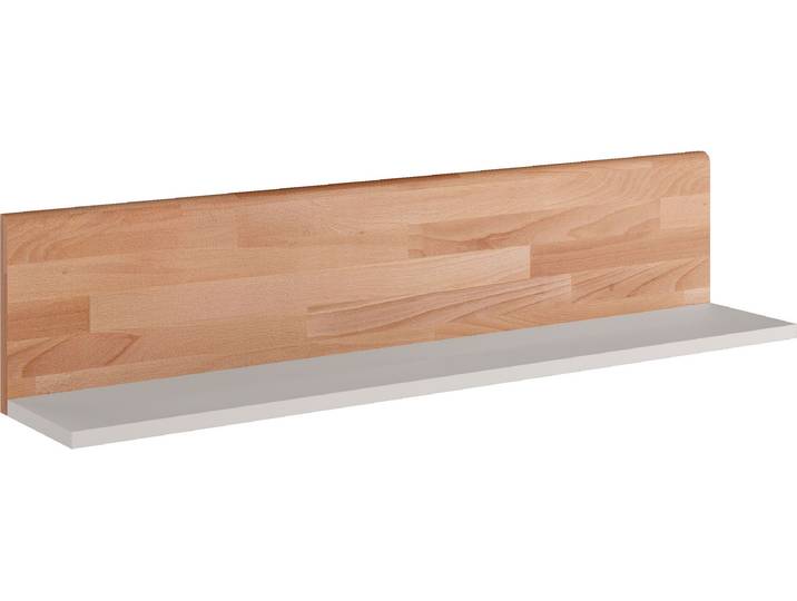 Wandregal GOODPRODUCT CITRA auf Kernbuche Massivholz und Melamin in Grau , braun (braun und grau), B:80cm H:20cm, Holzwerkstoff, Massivholz, Regale, Wandregal, Set 2-tlg., zwei Wandregale, Breite 80 cm, Tiefe 18cm