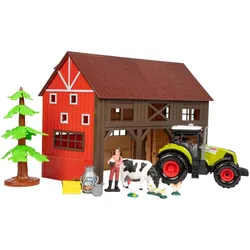 Toi-Toys Ackersville Bauernhof mit Traktor, Licht und Sound-Spielset, 12-tlg.
