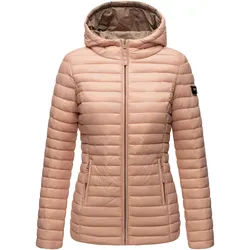 MARIKOO Damen Steppjacke Übergangsjacke mit kontrastfarbendem Reißverschluss Asraa