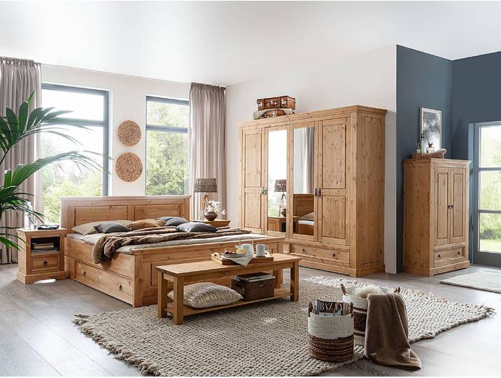 Massiver Drehtürenschrank 254cm Braun