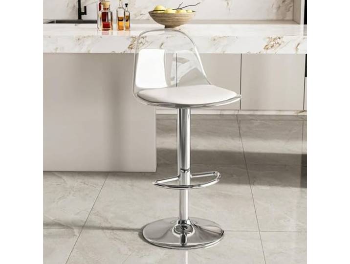 SJDUYD Barhocker-Set aus transparentem Acryl, höhenverstellbare drehbare Barhocker, moderner drehbarer Barhocker, Frühstücksbarhocker für die Kücheninsel high Chair