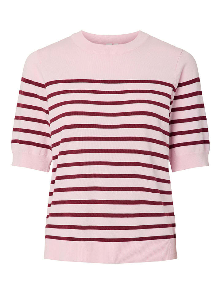 YAS Pullover in Rosa/ Bordeaux - XS