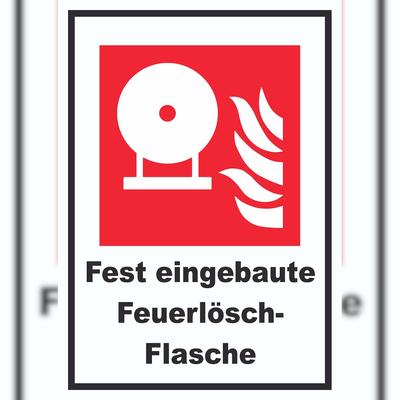 HB-Druck Fest eingebaute Feuerlösch-Flasche Schild A3 (297x420mm)