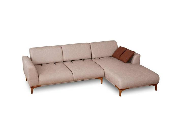 Xlmoebel Ecksofa Beigefarbenes L-förmiges Designer-Sofa aus hochwertigen Materialien, Ecksofa, Hergestellt in Europa