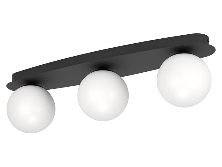 Plafonnier Eglo Castrovido noir 58 x 16 cm blanc chaud