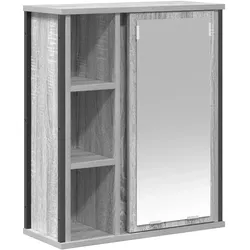 Helloshop26 - Moderner Badezimmer-Wandschrank mit Spiegel 50 x 21 x 60 cm optimierter Stauraum Sonoma Holzgrau