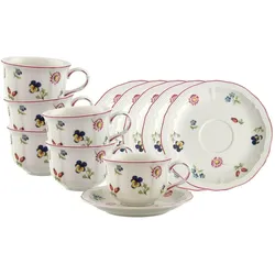 Villeroy & Boch, Tasse, Petite Fleur Teetassen mit Untertassen (130 ml, 6x)