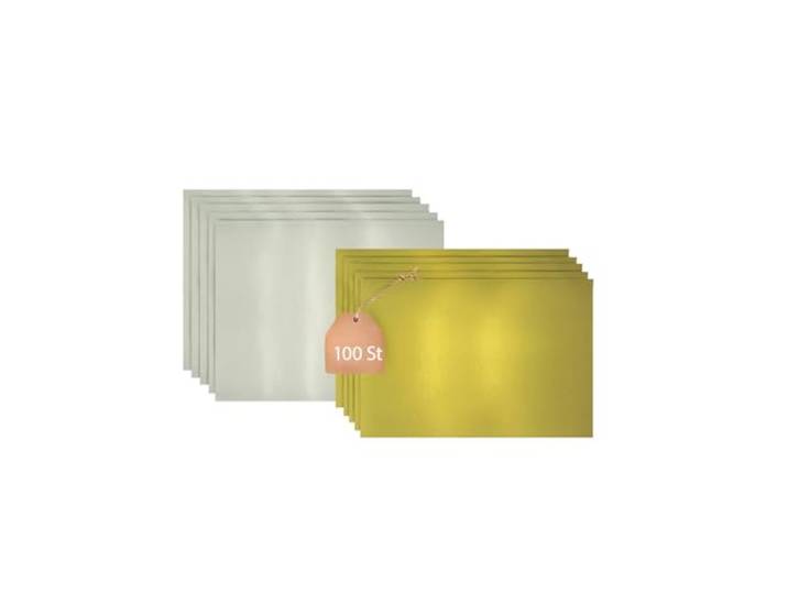 KITCHENDREAM Cake Board Set, Kuchenplatte, Eckig, Gold und Silber, 3 mm dicke Pappe, zum Servieren und Transportieren von Kuchen und Torten, auch für Party-Buffets, 100 Stk. 25x35cm