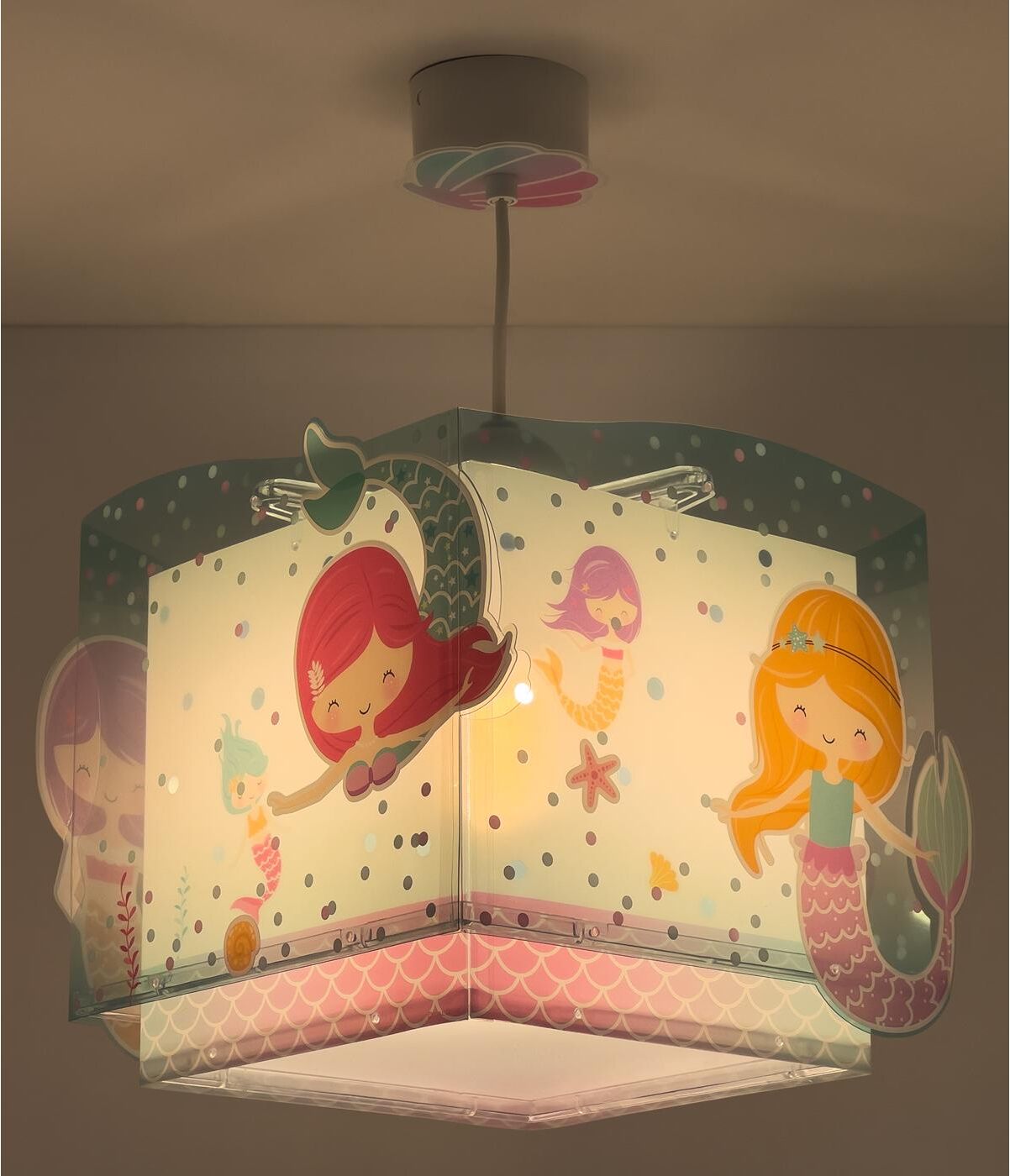 Hängeleuchte DALBER "Mermaids", Baby, Gr. H: 24cm, bunt (mehrfarbig), Leuchten Hängeleuchte mehrfarbig H: 24cm