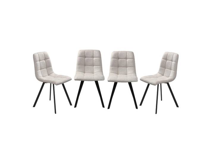 Calicosy 4Er-Set gepolsterte Stühle Chilli 86/55/45 cm, Beige, 46x87x40 cm, Esszimmer, Stühle