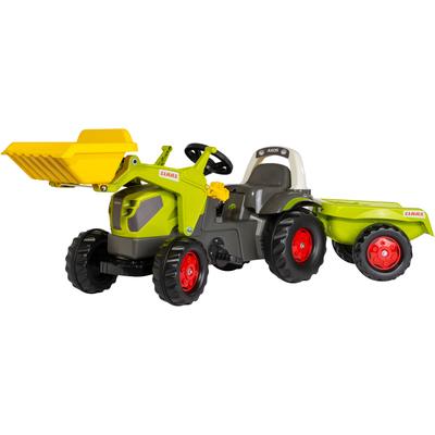 Trettraktor ROLLY TOYS "rollyKid Claas Axos 240 mit Frontlader und Anhänger", grün, Tretfahrzeuge, KinderB:47cm H:55cm T:161cm, Kunststoff, B:47cm H:55cm T:161cm